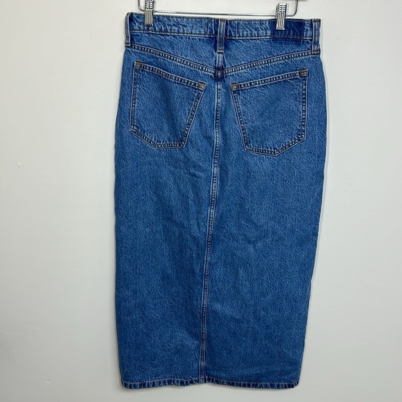 Abercrombie & Fitch Denim Midi Skirt Medium Marble Wash 6T NWT - Picture 3 of 6